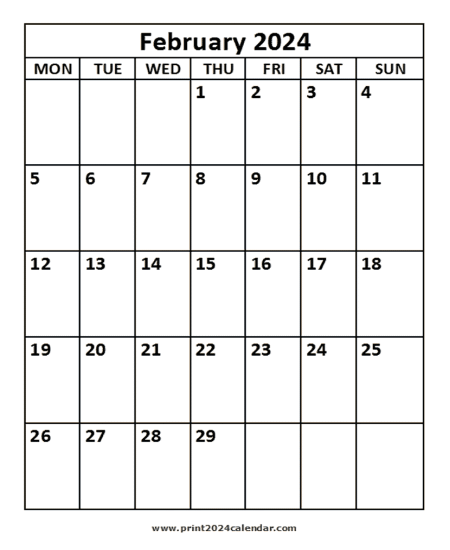 February 2024 Calendar