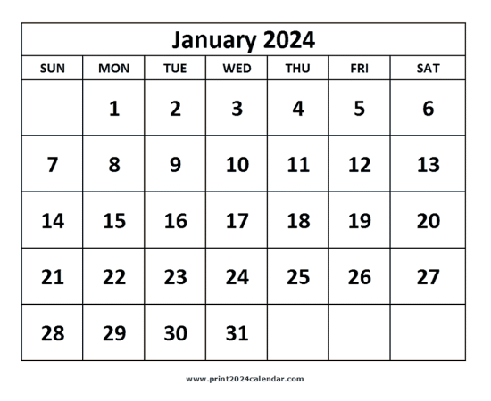 January 2024 Calendar