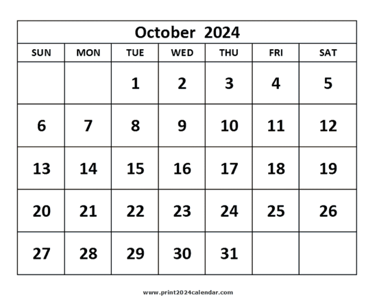 October 2024 Calendar