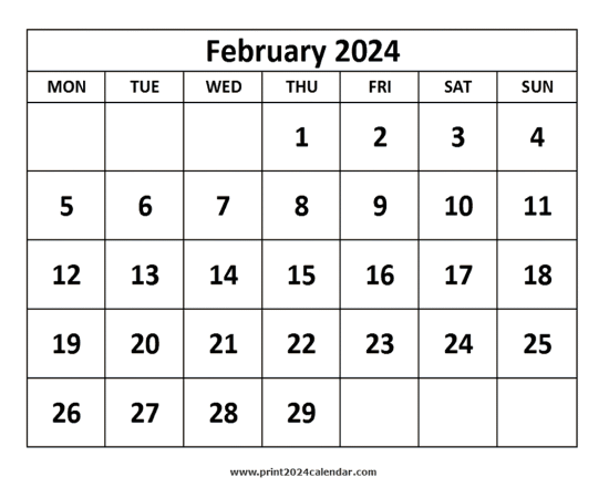 February 2024 Calendar