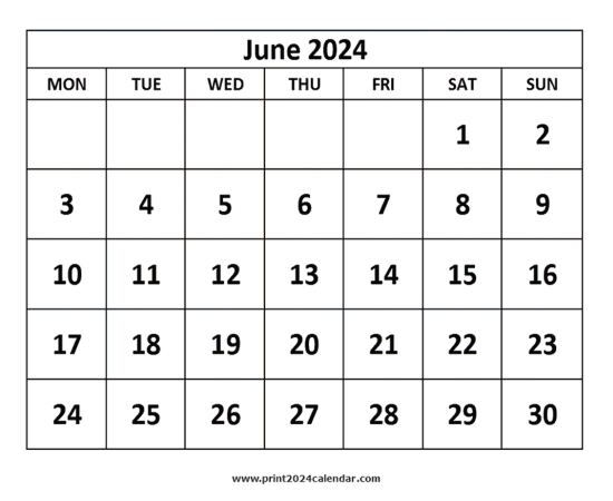 June 2024 Calendar