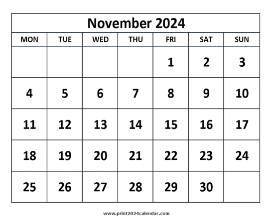 November 2024 Calendar