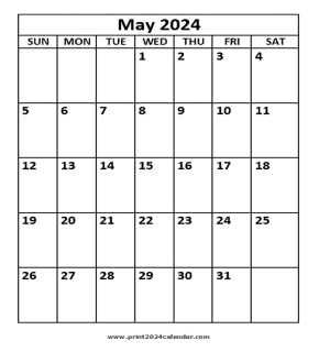 May 2024 calendar - Free 2024 calendar