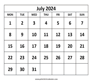 July 2024 calendar - Free 2024 calendar